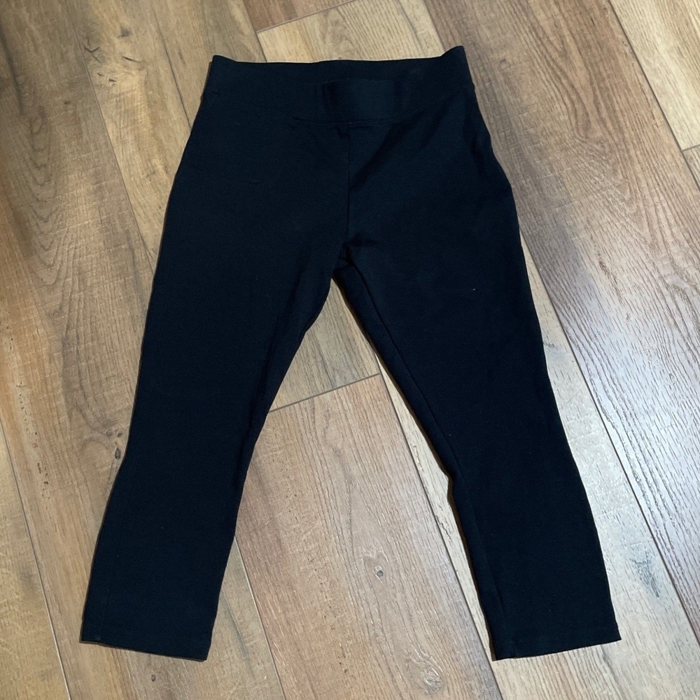 American Giant No-BS Kick Flare Crop‎ Pants High Rise Black USA Made Womens 4